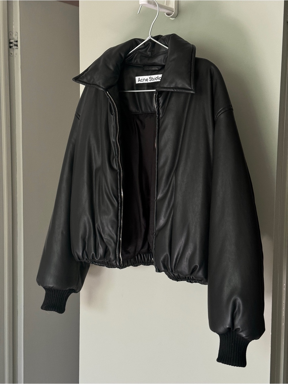 Acne Studios FAUX LEATHER BOMBER JACKET size 32